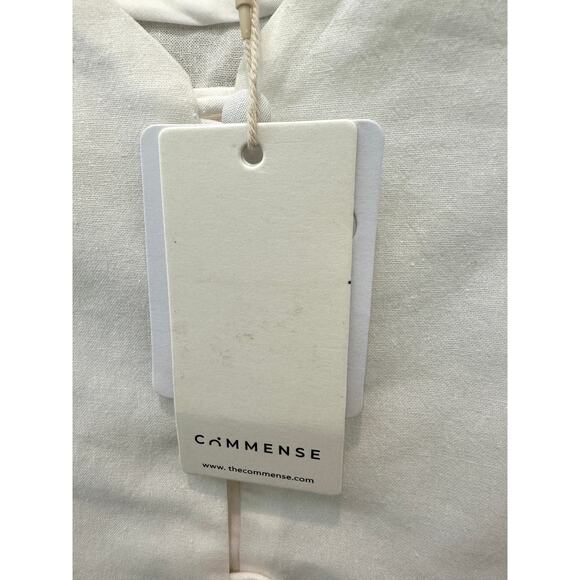 COMMENSE | White Cotton Button Front Ruffle Sleeve Blouse NWT | Size Small - Picture 7 of 8